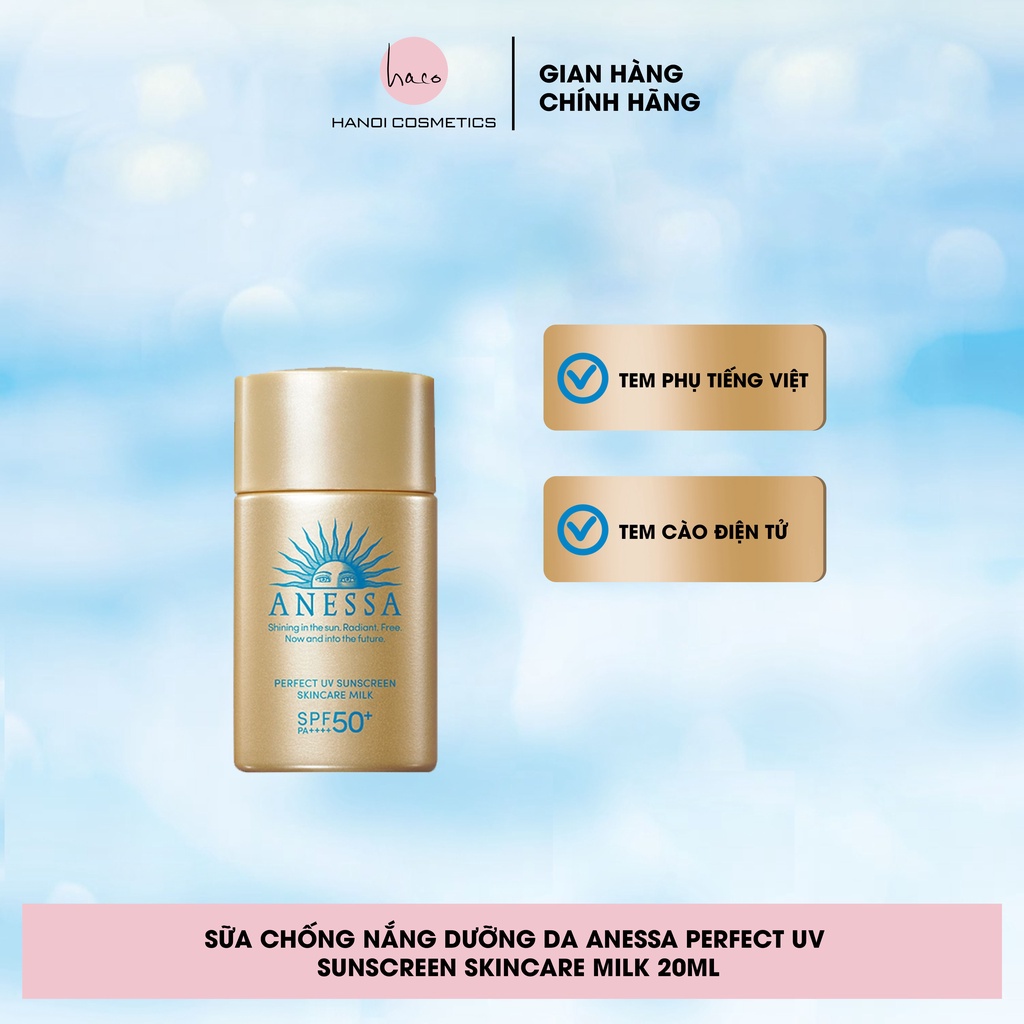 Sữa Chống Nắng Dưỡng Da Anessa Perfect UV Sunscreen Skincare Milk SPF 50+ PA++++ 20 ML