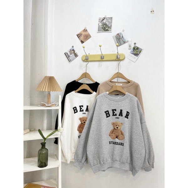 Áo sweeter nỉ lót bông gấu bear quảng châu cao cấp