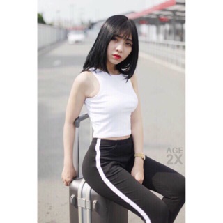 Áo croptop 3 lỗ nữ chất zip cotton lỗ