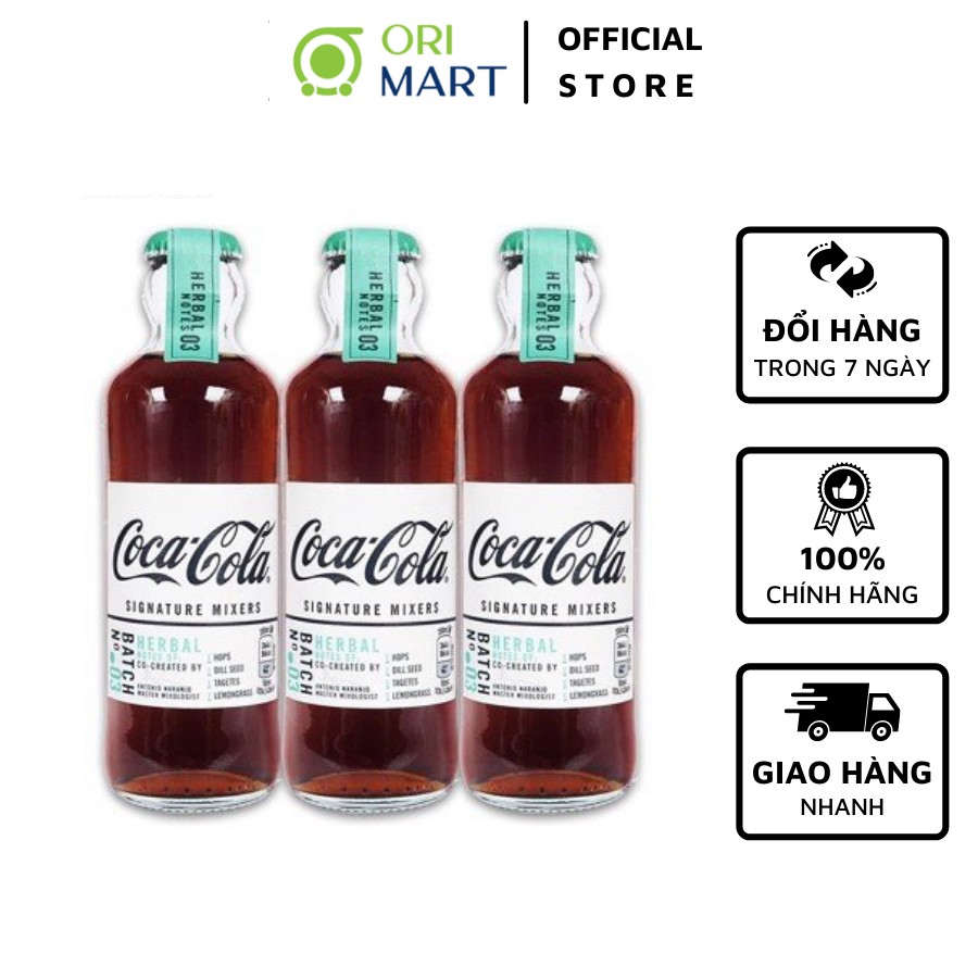 Combo 3 Chai Coca - Cola Sig Mixers Vị Thảo Mộc Herbal (Chai 200ml)