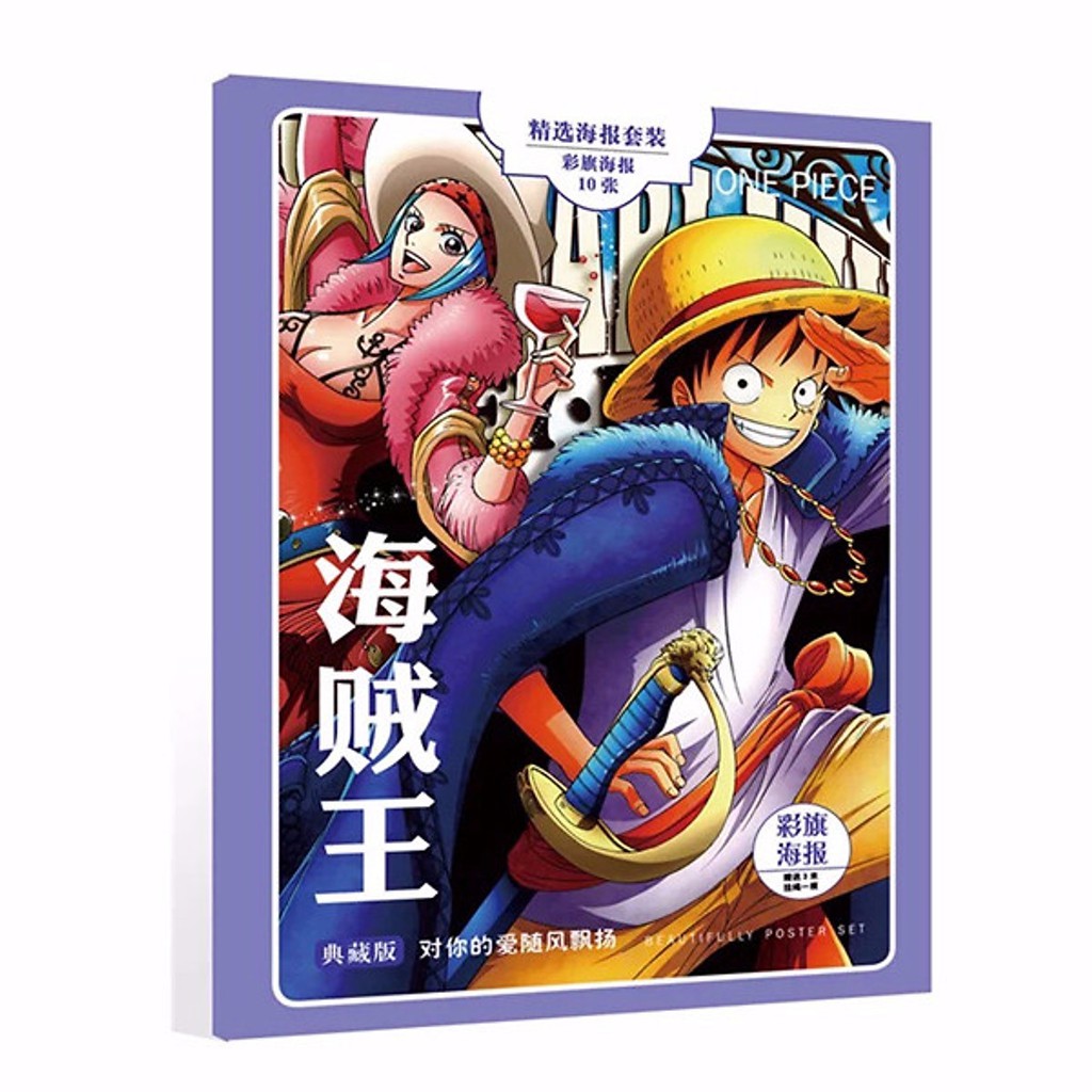 Cờ treo tường decor One Piece Đảo Hải Tặc 10 tấm in hình anime chibi treo tường xinh xắn