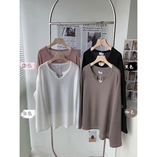 Áo pull trơn vintage cổ V xẻ lạ mắt tag youmi - áo oversize hàng QC loại 1