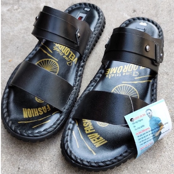 Dép Da Thật Cho Nam Đế Cao Su Đúc Nguyên Khối Cao Cấp-Thái sneaker