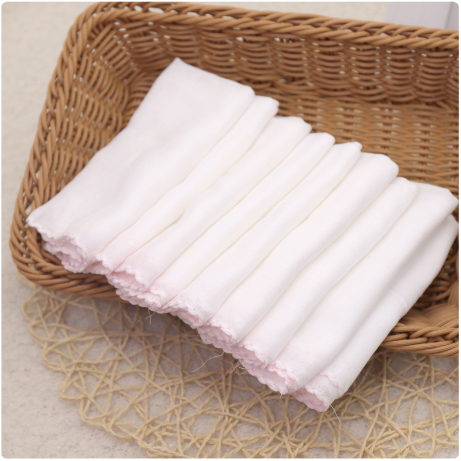 Khăn tay cotton mềm mại màu trơn kích thước 32x32 chuyên dụng dành cho bé