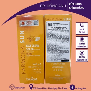 FARMONA SUN FACE CREAM SPF50 OIL FREE - KEM CHỐNG NẮNG SPF50 KHÔNG CHỨA DẦU CHO DA MẶT