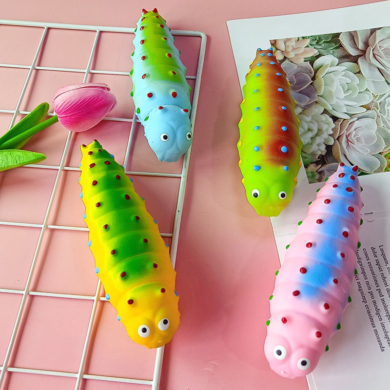 Squishy hình con SÂU BƯỚM Mochi mềm mịn dễ thương chân thực giảm stress co dãn đàn hồi ngộ nghĩnh bóp giải trí