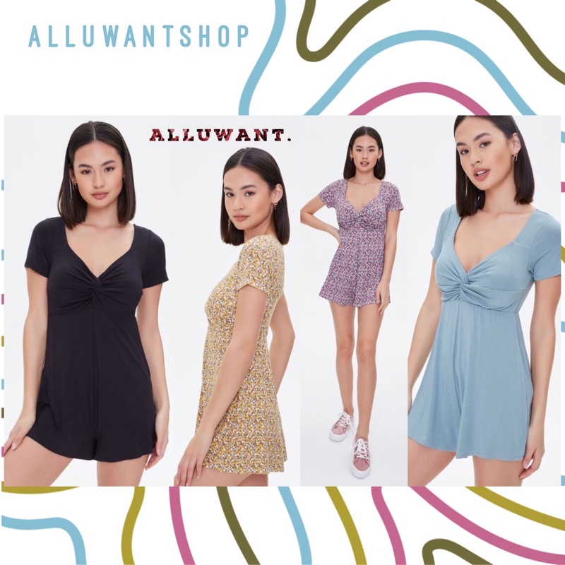 Jumpsuit ngắn Twisted-Front Romper F21 VNXK