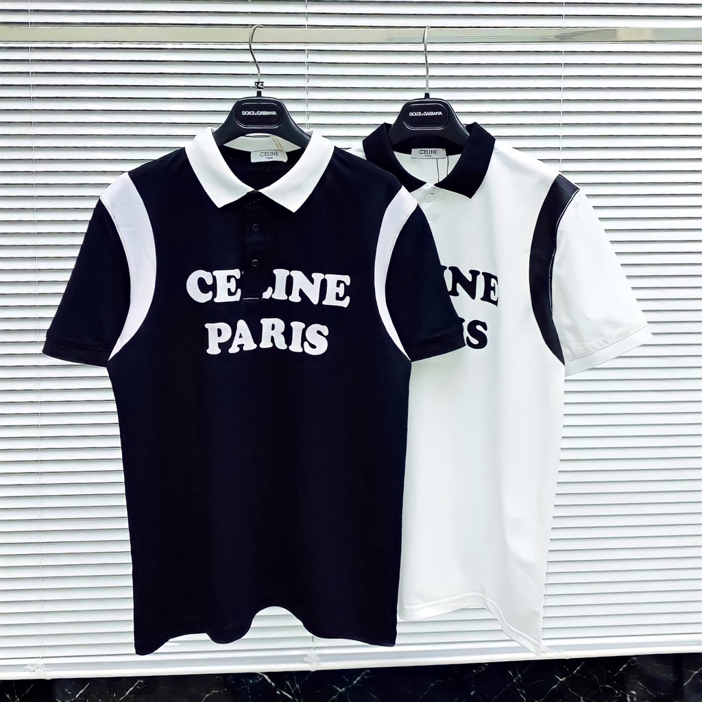 Áo Polo Phông Nam Nữ , Hoạ Tiết Celine Thời Trang Trẻ Trung , Chất Liệu Cotton Thoáng Mát [MH_081]