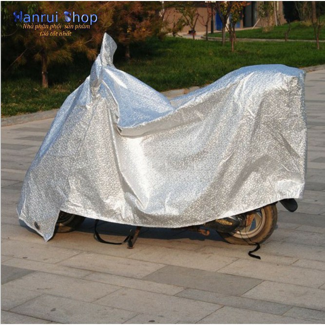 Áo trùm xe máy phủ nhôm bạc chống nóng