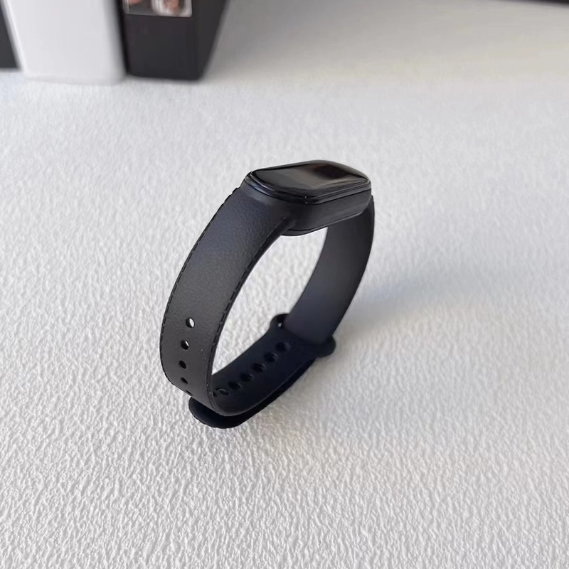 Dây Đeo Thay Thế Chất Liệu Silicon Màu Trơn Cho Xiaomi Mi Band 7 6 5 4 3 2