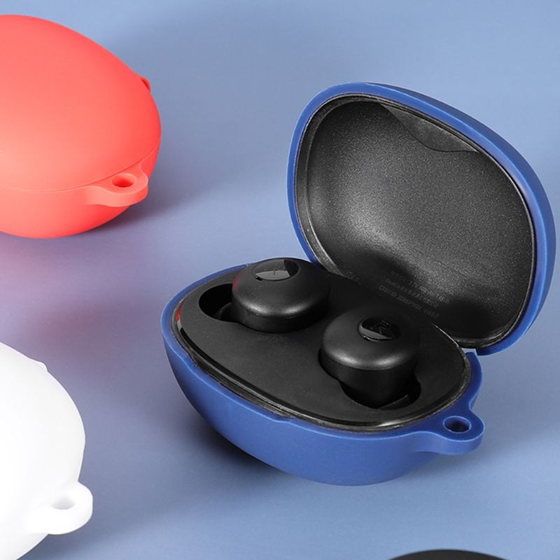 Hộp đựng tai nghe bằng silicone chống bụi có móc chống rơi tiện dụng cho realme Buds Q