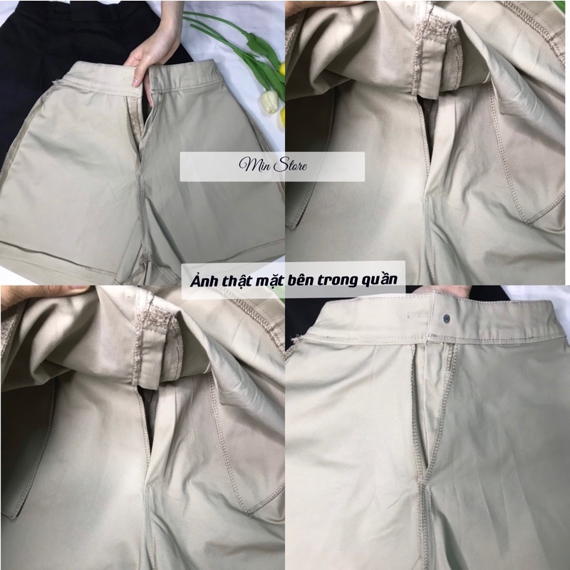 Quần váy kaki nữ 2 lớp, kiểu dáng xếp ly, lưng chun lên form chuẩn