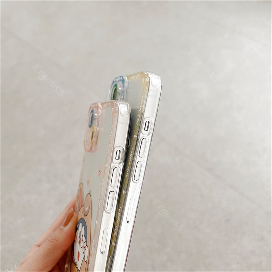 viền vuông  Ốp điện thoại dẻo in hoạt hình Doremon cute bảo vệ camera cho IPHONE.E 6 7 8 6s x xs 11 12 13 plus pro max