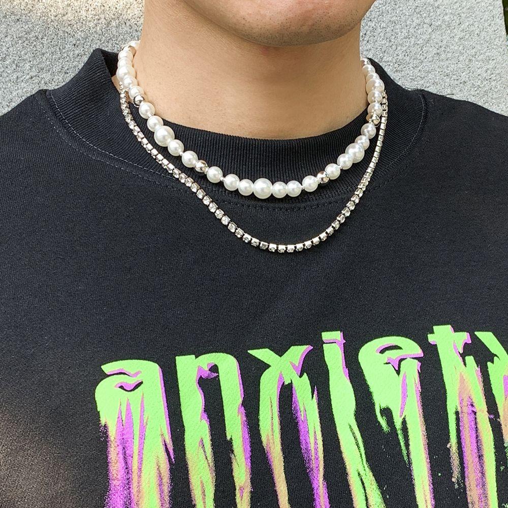 ANEMONE Dây ChuyềN Choker ĐíNh Kim Cương Giả ThờI Trang Cho Nam