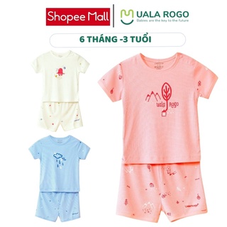 Bộ cộc tay Uala rogo 1-2 tuổi vải Lotus sợi sen mềm thoáng mát giảm nhiệt Ur 2213