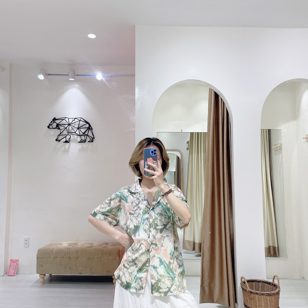 Sơ mi họa tiết Xanh Nude | 11 HIN