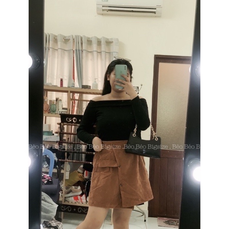 SET ÁO + CHÂN VÁY NHUNG BIGSIZE KÈM ẢNH THẬT