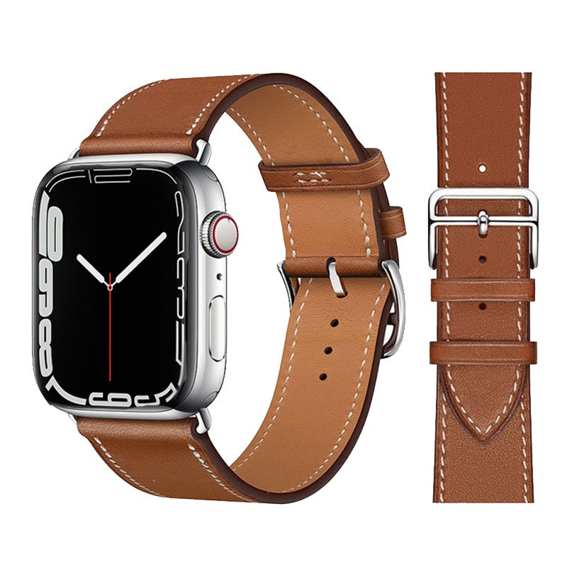 Dây Đeo Bằng Da Bò Cho Đồng Hồ Smart Watch 7 6 SE 5 4 3 2 42MM 38MM 44MM 40MM iWatch 6 5 4