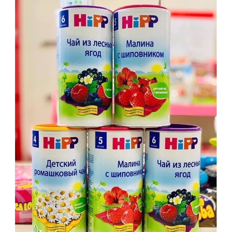 Trà hoa quả trái cây bé ăn dặm HIPP nội địa Nga 200gr