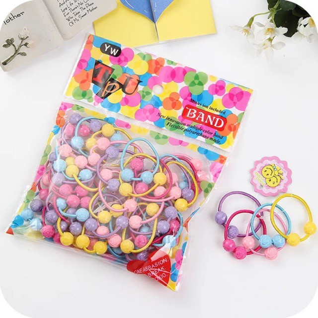 Túi 50 dây buộc tóc xinh xắn đáng yêu