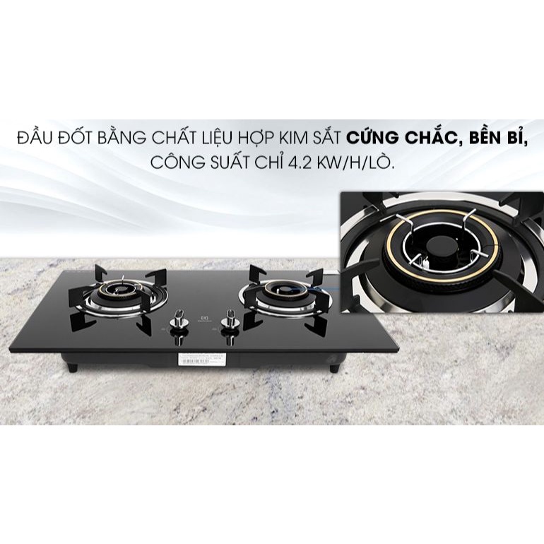 Bếp gas âm Electrolux EHG723BA Tr bày Mới 98%-+Tặng dây gas,Tiết kiệm gas,Đánh lửa IC,an toàn,Có đầu hâm