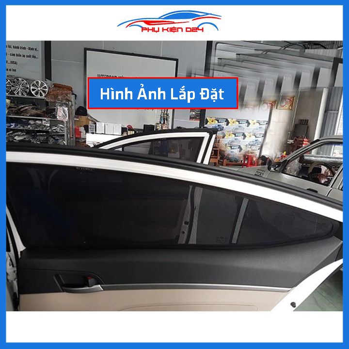 Bộ 4 rèm chắn nắng nam châm Elantra 2016-2017-2018-2019-2020-2021 khung cố định chống tia UV