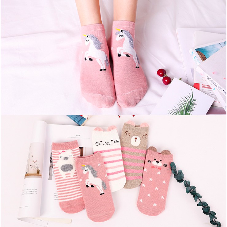 VỚ TẤT NỮ CỔ NGẮN STYLE HÀN DỄ THƯƠNG TÔNG HỒNG