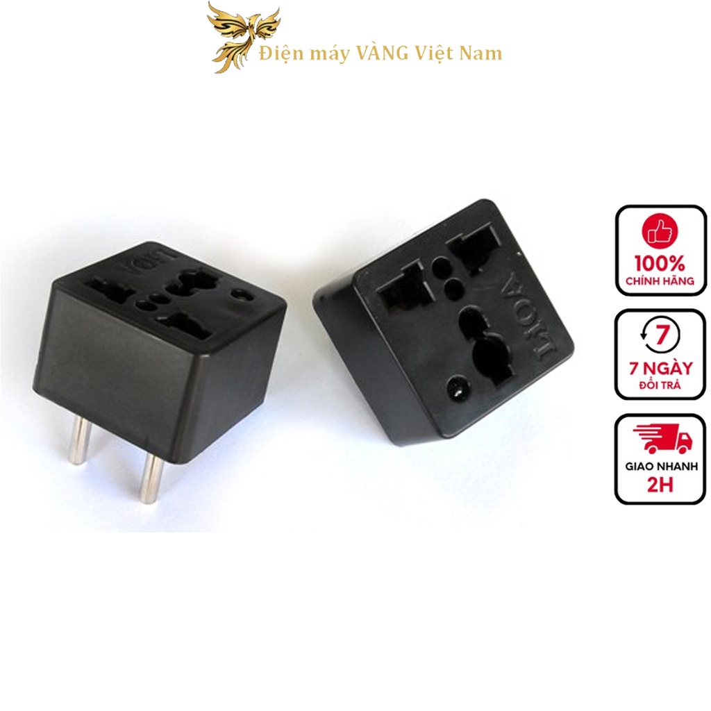 Ổ cắm đa năng Makxim Lioa chuyển đổi 3 chấu thành 2 chấu, chân cắm tròn 15A/220V