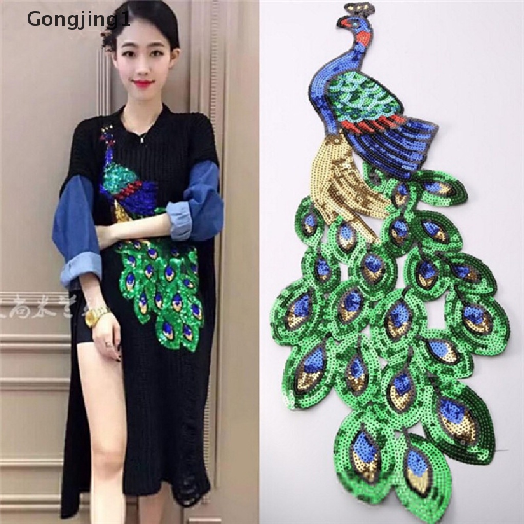 Miếng vá quần áo hình con công miếng vá sequin thời trang miếng vá quần áo đơn giản