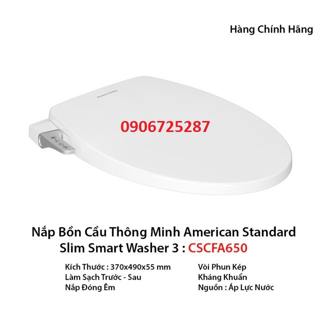 Nắp rửa cơ American Standard CSCFA650 Slim 3 dùng cho bồn cầu