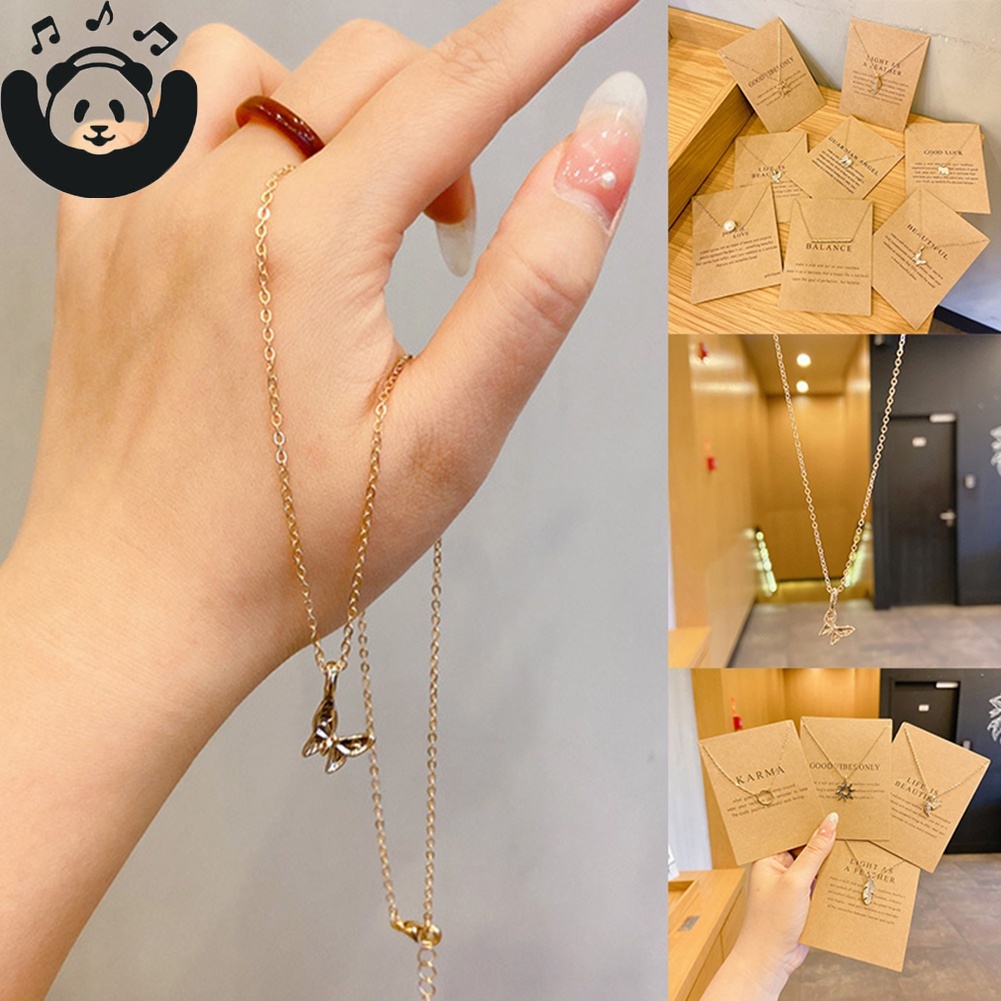 Vòng cổ Mặt Hình Bướm Đơn Giản Cho Nữ