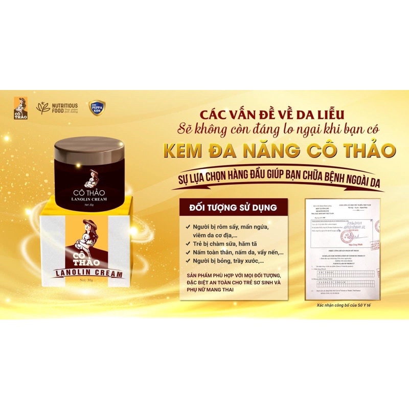 Kem Đa NĂNG CÔ THẢO Hộp 30gr Giải quyết mọi vấn đề về Da