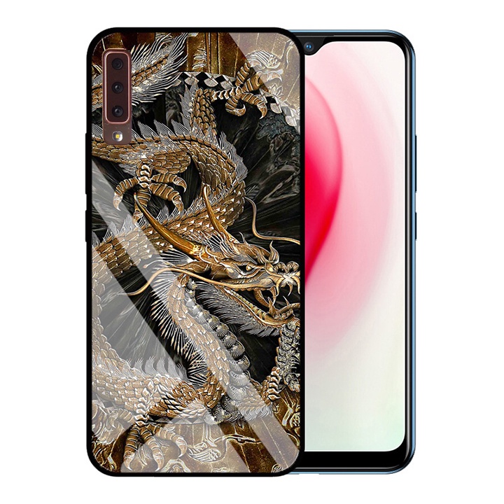 &quot;Ốp lưng Samsung A7 2018 &quot; Mặt kính 3D sang trọng_Không Nhòe, Không Phai Hình ( Tim shop )