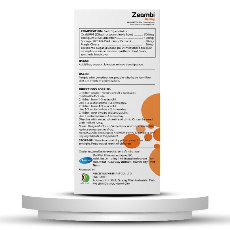 Zeambi Spring - Bổ sung chất xơ, hỗ trợ ttrị táo bón