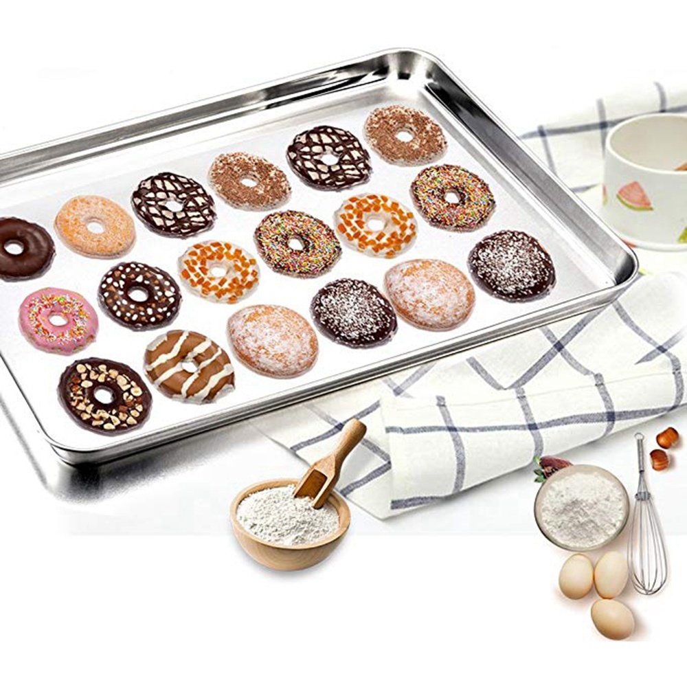 Khay Nướng Bánh Mì / Bánh Cookie Malcolm Chất Liệu Thép Không Gỉ Dễ Rửa Có Thể Sử Dụng Cho Lò Nướng / Lò Hấp Gia Đình