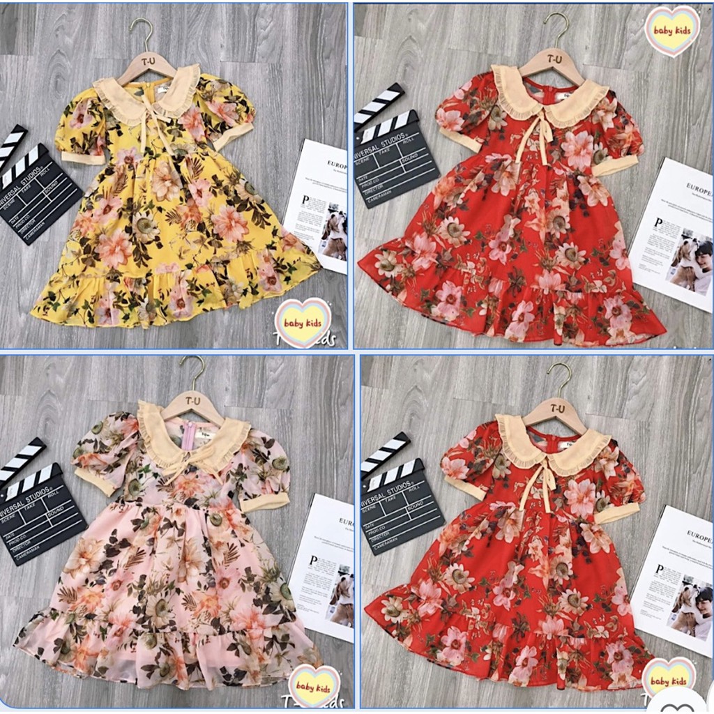Váy hè cho bé gái nhiều màu sắc, chất thô mềm đủ size cho bé 8-25kg