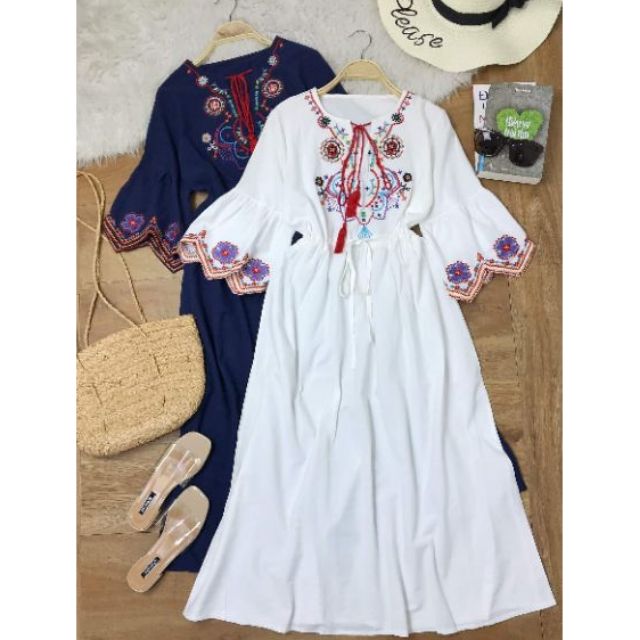 Đầm maxi thổ cẩm ulzzang | BigBuy360 - bigbuy360.vn