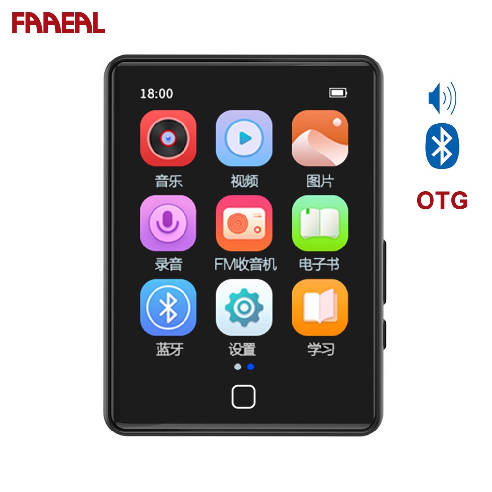 Máy Nghe Nhạc FAAEAL RUIZU M20 MP3 Bluetooth 5.0 Màn Hình Cảm Ứng 2.8 Inch Tích Hợp Loa Và Phụ Kiện