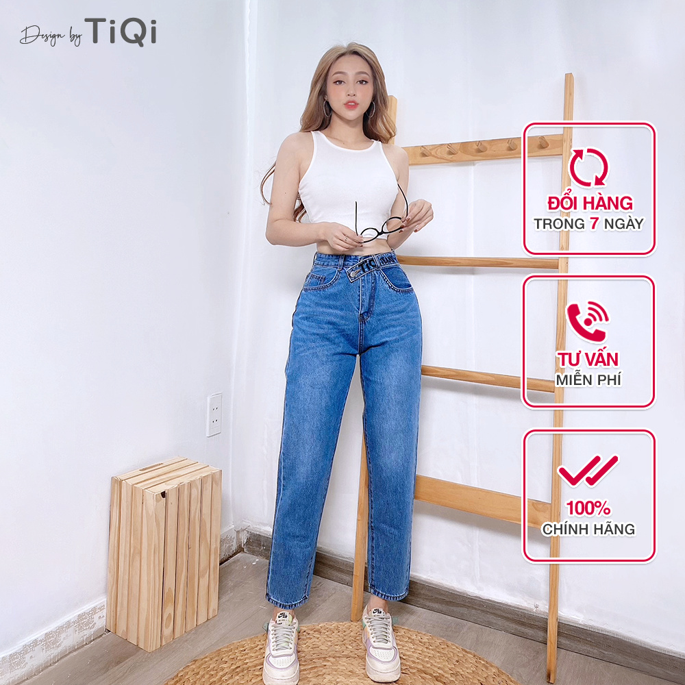 Quần jean baggy nữ lưng cao TiQi Jeans B1-180 | BigBuy360 - bigbuy360.vn