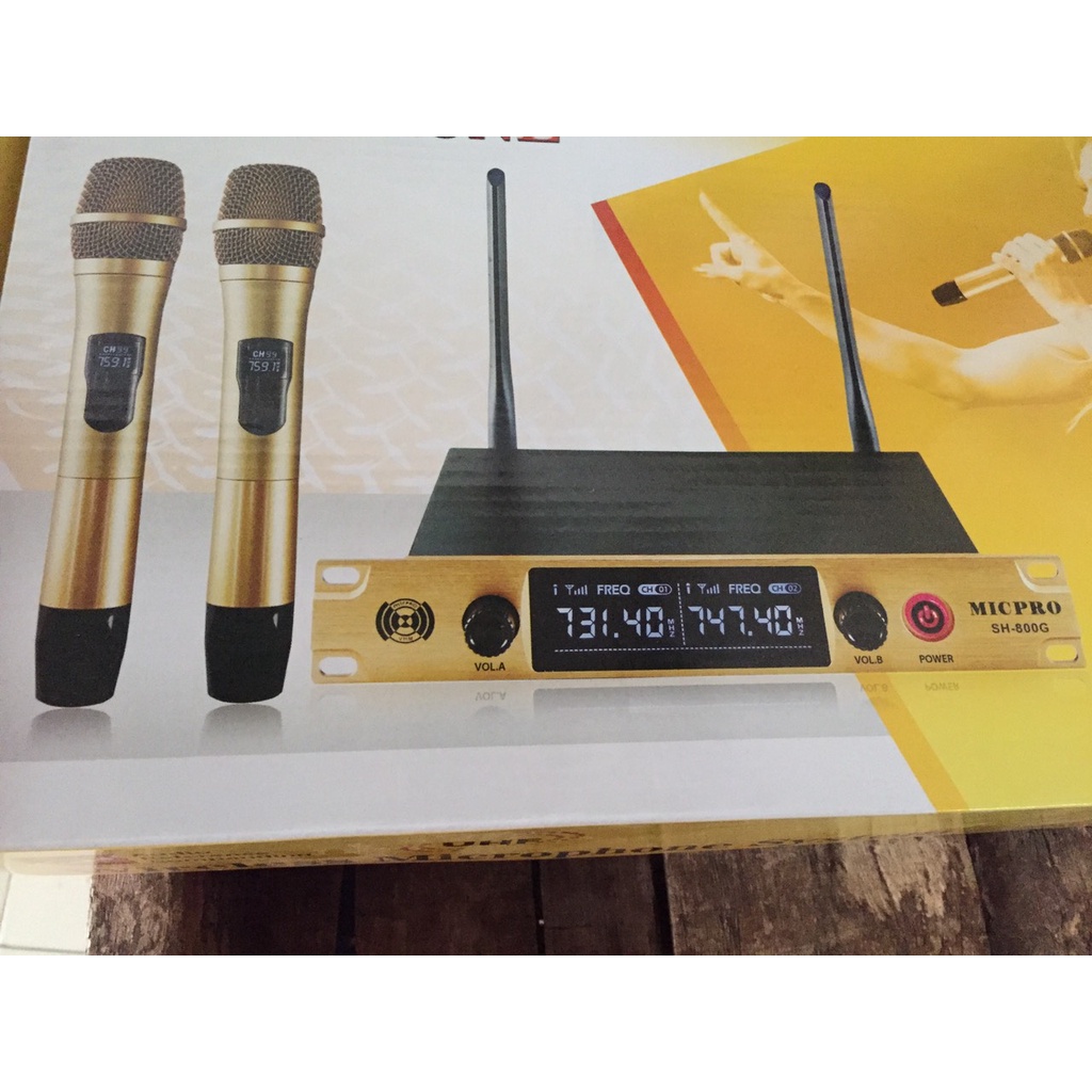 2 Micro Không Dây miro 800g Loại 2 Râu Tai mic Có Màn Hình Hiển Thị 2 kim loai