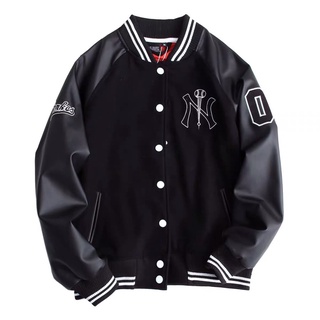 Áo khoác nỉ Boomber phối da NY Unisex siêu hot