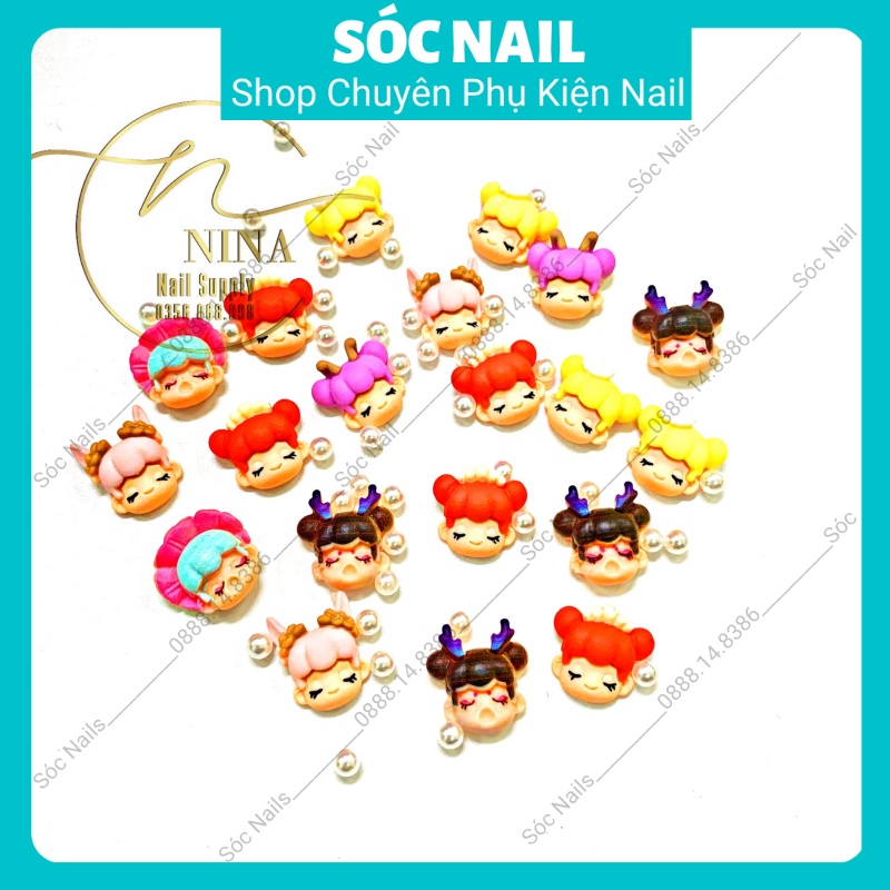 Charm Gấu Thạch Gắn Móng, Charm Hoạt Hình Trang Trí Nail Mix Màu Dễ Thương