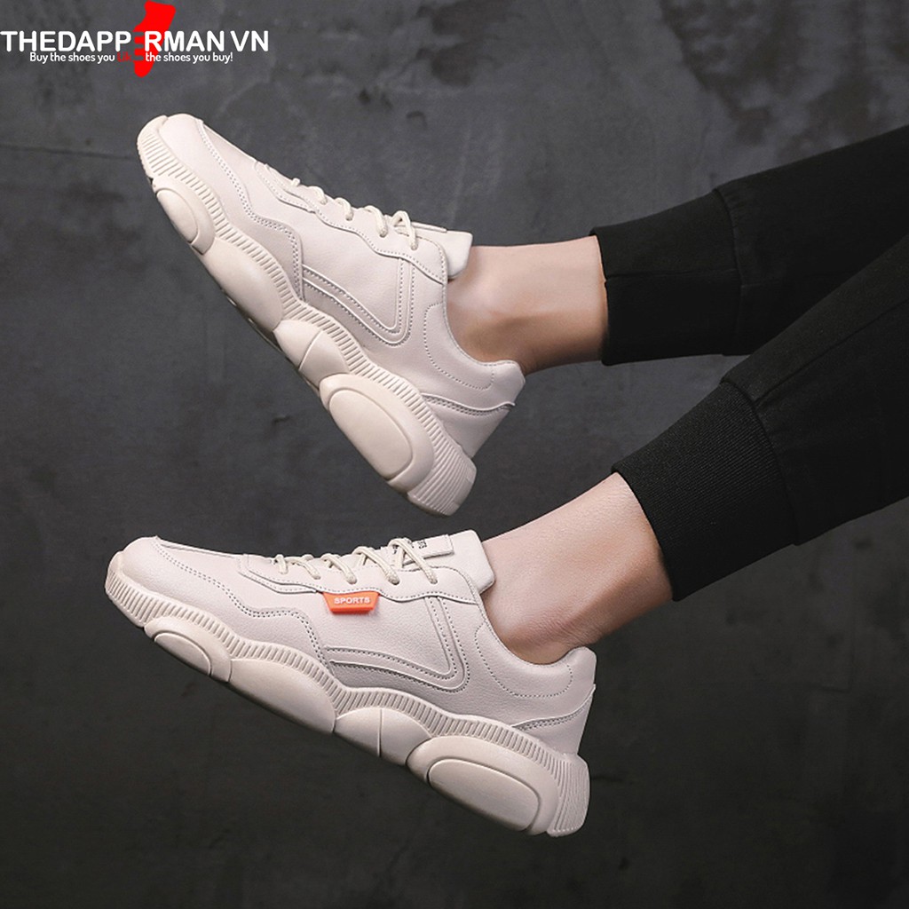 Giày nam thể thao sneaker THEDAPPERMAN XXD001 chất liệu da, đế cao su nhiệt dẻo, êm chân, chống trơn trượt, màu kem