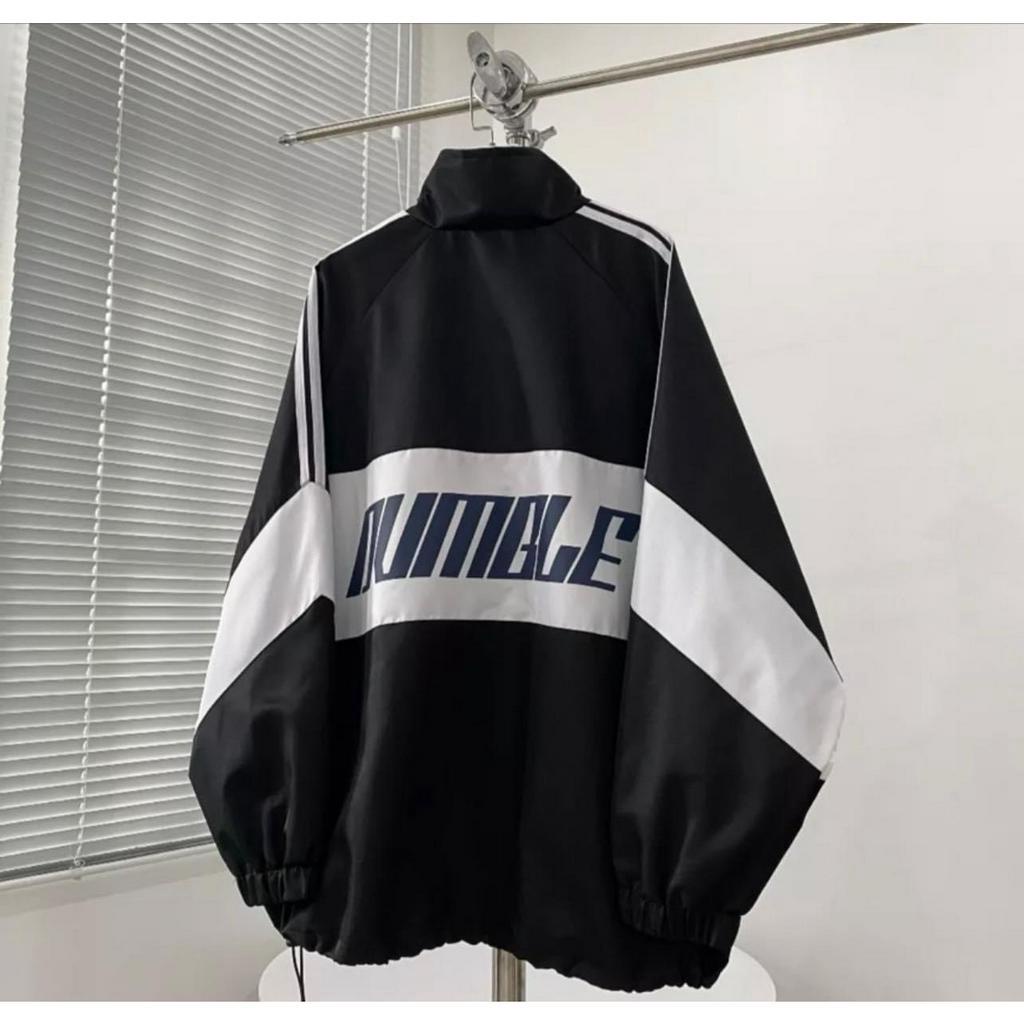 Áo Khoác Bomber Dù 2 Lớp Dáng Rộng Nam Nữ - áo Khoác Gió Cổ Bẻ  Phối Thần Chữ Ngực bigsize