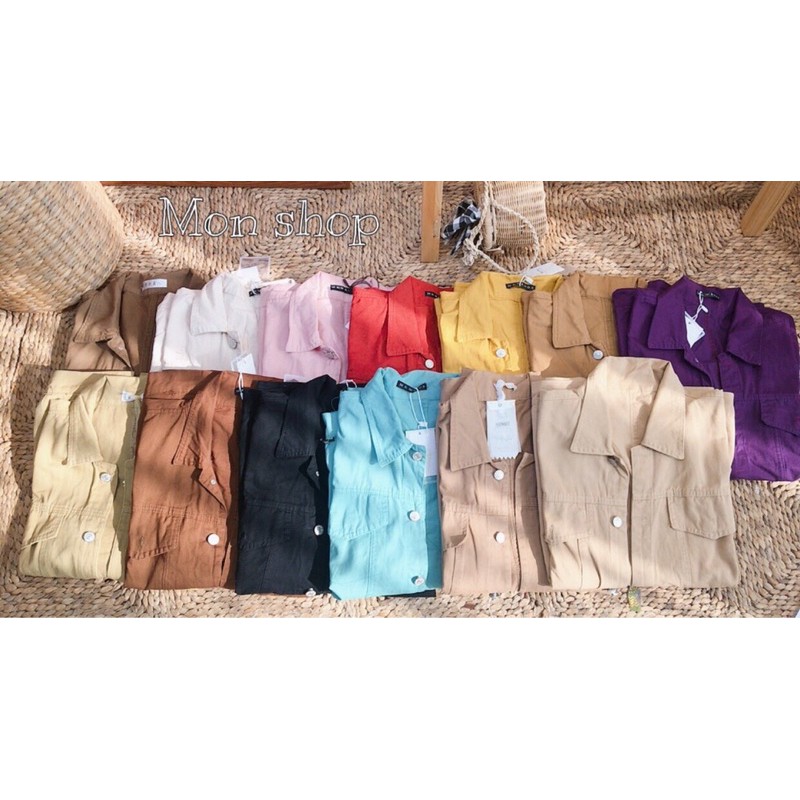 Áo khoác kaki oversize đôi nam nữ chất đẹp nhiều màu kaki jacket