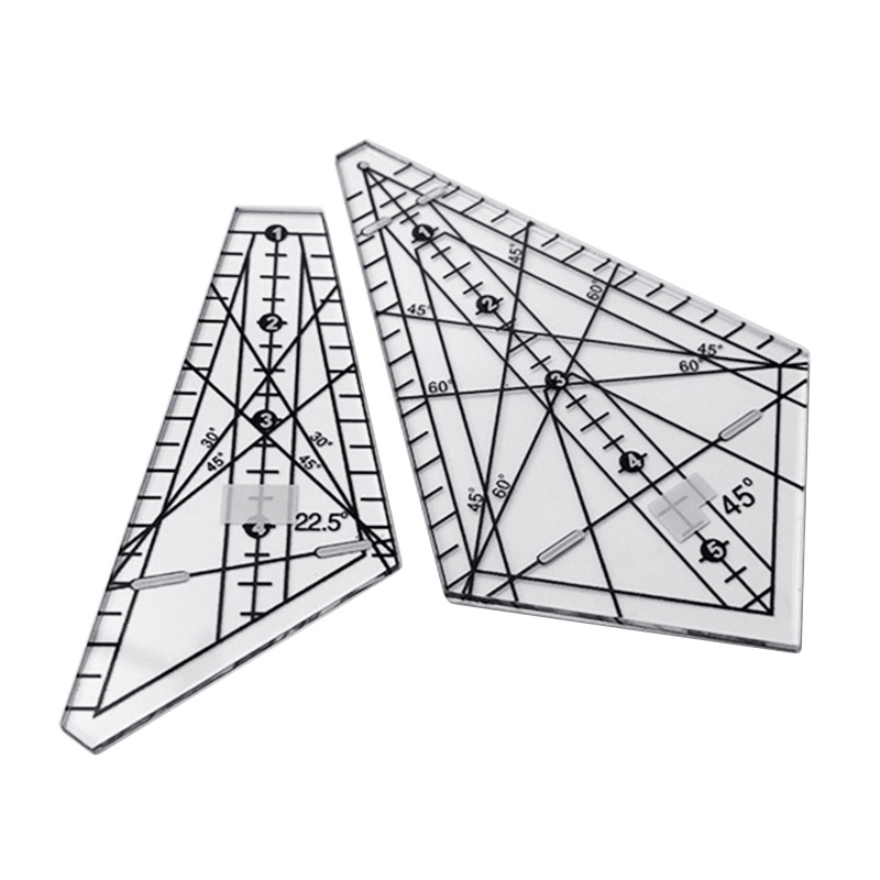 Pcf * 2 Cái Thước Vẽ Nghệ Thuật 22.5° &amp; 45°Bộ Thước Kẻ Và Thước Kẻ Dùng Trong May Vá