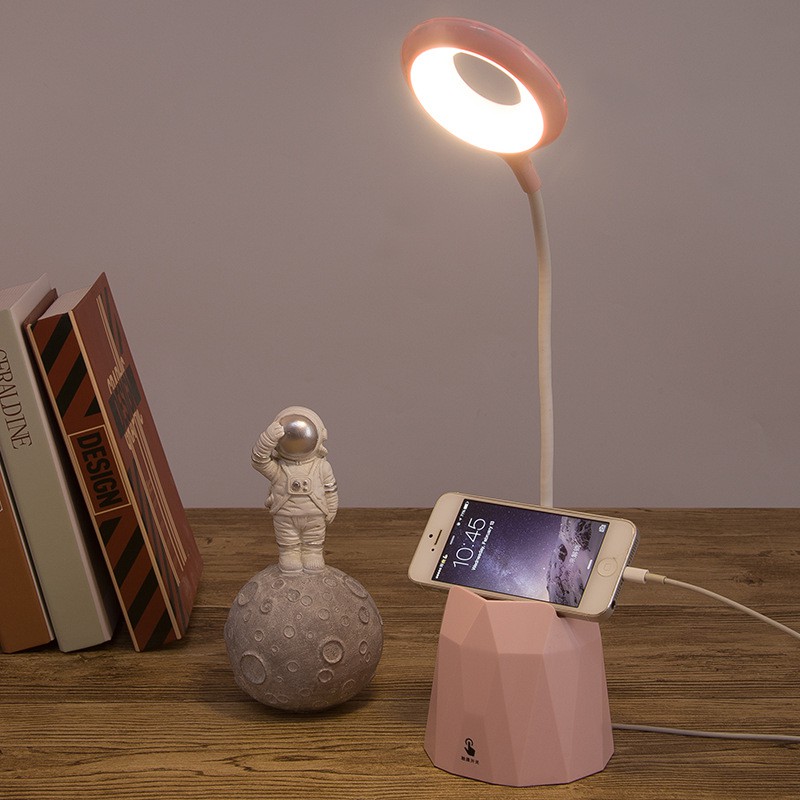 Đèn bàn học sạc tích điện. Bảo hành 3 tháng. Giá để điện thoại. M36011 đèn led đọc sách chống cận cho trẻ.