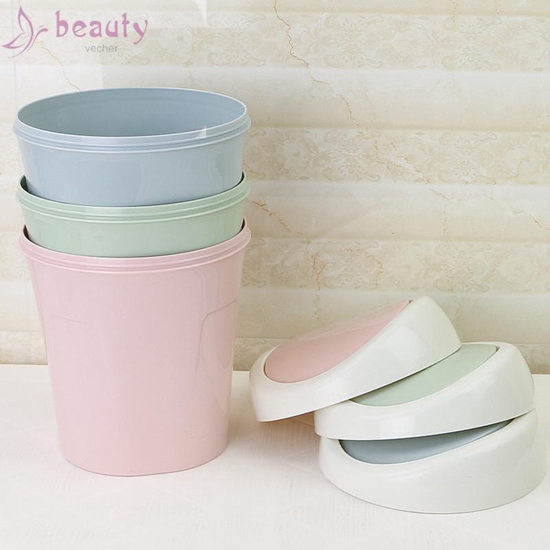 Thùng rác mini để bàn có nắp xoay dùng trong văn phòng/tại nhà