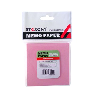 Tập giấy note màu neon nhiều màu trong cùng một xấp, kích thước 76*76mm, siêu dính | Stacom M7676NM
