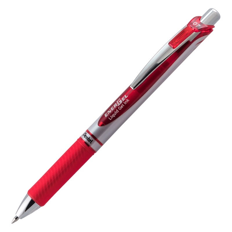 Bút Bi Nước Bấm 0.7mm Siêu Nhanh Khô ENERGEL Pentel BL77 - Màu Đỏ
